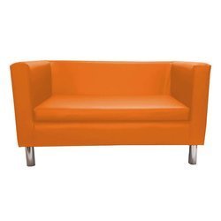 Pomarańczowa sofa BACARDI tapicerowana ekoskórą