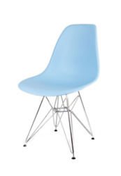 SK Design KR012 Jasnoniebieskie Krzesło, Chromowane nogi