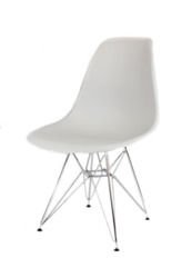 SK Design KR012 Jasnoszare Krzesło, Chromowane nogi