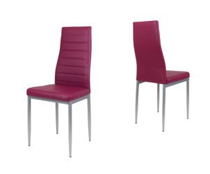 SK Design KS001 Purpurowe Krzesło z Ekoskóry Malowane Nogi